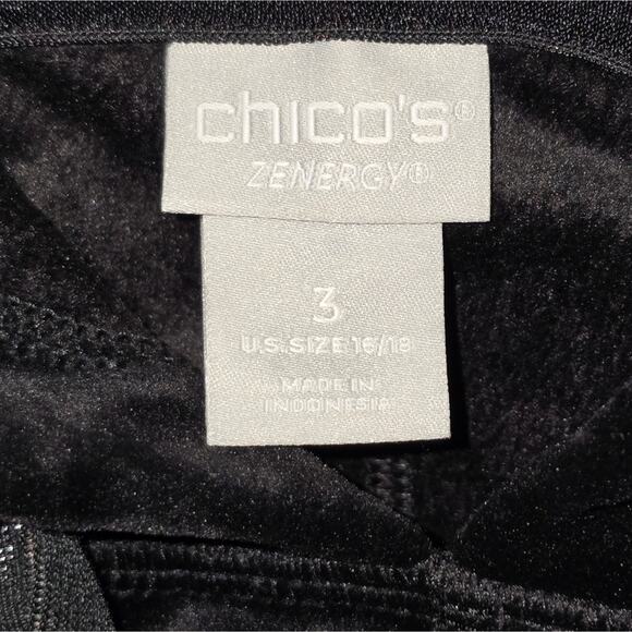 Chico's Zenergy Super Soft Black Velvet Hoodie Size 3 XL - Picture 8 of 9